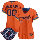 Women's Houston Astros Active Player Custom Orange 2025 City Connect Limited Stitched Baseball Jersey,baseball caps,new era cap wholesale,wholesale hats